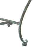 Safavieh Abner Wrought Iron 45.75 Inch W Outdoor Garden Bench XII23 Antique Green Iron PAT5017D