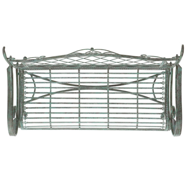Safavieh Abner Wrought Iron 45.75 Inch W Outdoor Garden Bench XII23 Antique Green Iron PAT5017D