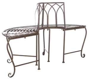 Safavieh ABIA Tree Bench - Elegant Wrought-Iron Scrollwork for Timeless Outdoor Charm and Relaxation Space Rustic Brown PAT5018B