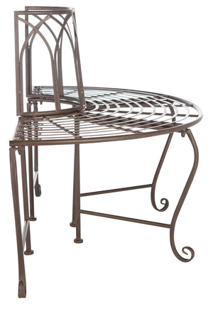 Safavieh ABIA Tree Bench - Elegant Wrought-Iron Scrollwork for Timeless Outdoor Charm and Relaxation Space Rustic Brown PAT5018B