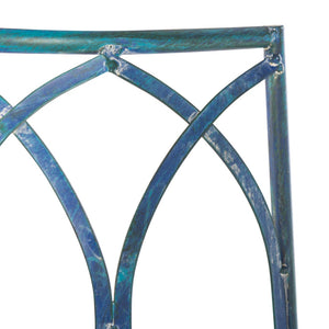 Safavieh ABIA Tree Bench - Elegant Wrought-Iron Scrollwork for Timeless Outdoor Charm and Relaxation Space Mossy Blue / - PAT5018C
