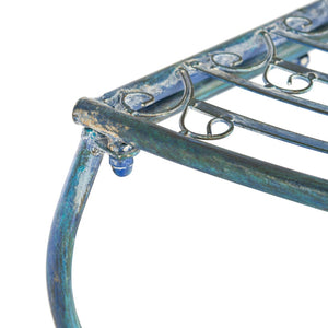 Safavieh ABIA Tree Bench - Elegant Wrought-Iron Scrollwork for Timeless Outdoor Charm and Relaxation Space Mossy Blue / - PAT5018C