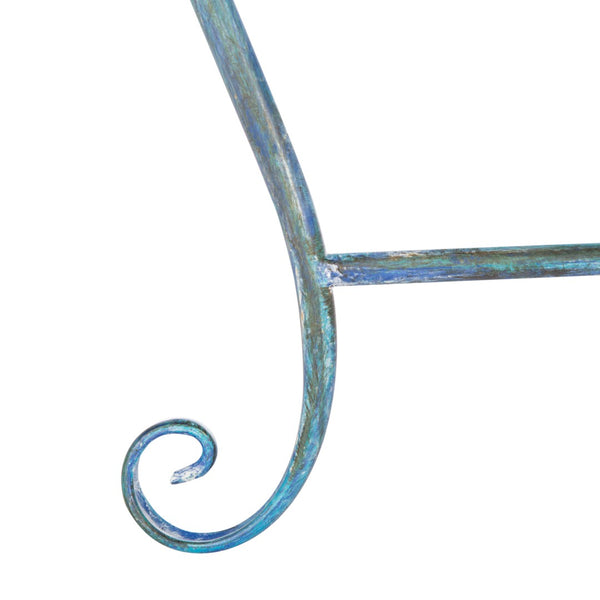 Safavieh ABIA Tree Bench - Elegant Wrought-Iron Scrollwork for Timeless Outdoor Charm and Relaxation Space Mossy Blue / - PAT5018C