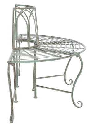 Safavieh ABIA Tree Bench - Elegant Wrought-Iron Scrollwork for Timeless Outdoor Charm and Relaxation Space Antique Dark Green / - PAT5018D