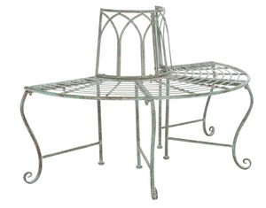 Safavieh ABIA Tree Bench - Elegant Wrought-Iron Scrollwork for Timeless Outdoor Charm and Relaxation Space Antique Dark Green / - PAT5018D