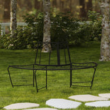 Safavieh Abia Wrought Iron 50 Inch W Outdoor Tree Bench Black PAT5018E