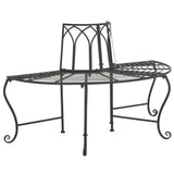 Safavieh Abia Wrought Iron 50 Inch W Outdoor Tree Bench Black PAT5018E