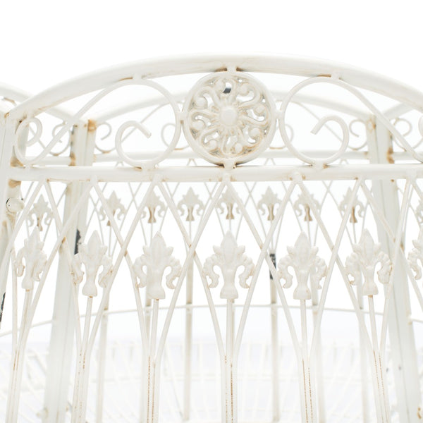 Safavieh ALLY Elegant Tree Bench with Classic Scrollwork - Timeless Iron Seating for Gardens & Patios Antique White PAT5019B