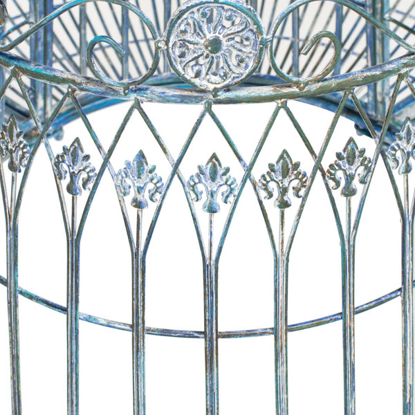 Safavieh ALLY Elegant Tree Bench with Classic Scrollwork - Timeless Iron Seating for Gardens & Patios Mossy Blue / - PAT5019C