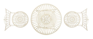 Safavieh BELEN Bistro Set - Elegant Outdoor Table and Two Chairs with Victorian Ironwork Design for Patios Pearl White / - PAT5020A