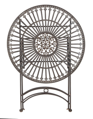 Safavieh BELEN Bistro Set - Elegant Outdoor Table and Two Chairs with Victorian Ironwork Design for Patios Unearthed Rust / - PAT5020B