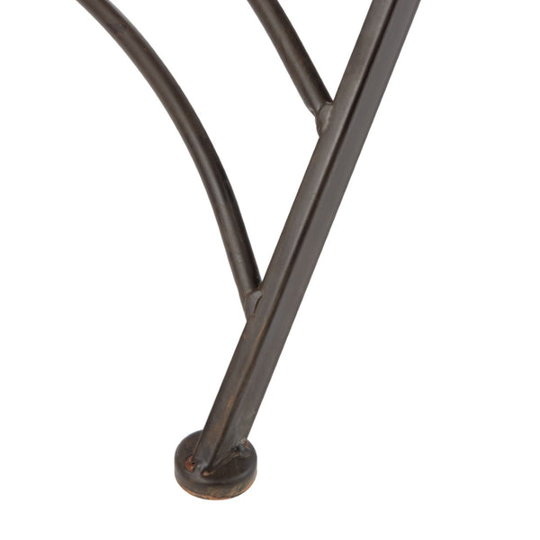 Safavieh BELEN Bistro Set - Elegant Outdoor Table and Two Chairs with Victorian Ironwork Design for Patios Unearthed Rust / - PAT5020B