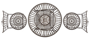 Safavieh BELEN Bistro Set - Elegant Outdoor Table and Two Chairs with Victorian Ironwork Design for Patios Unearthed Rust / - PAT5020B