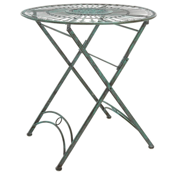 Safavieh Belen Bistro Set, One Table And Two Chairs XII23 Antique Green Iron PAT5020D