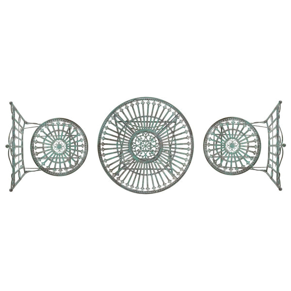 Safavieh Belen Bistro Set, One Table And Two Chairs XII23 Antique Green Iron PAT5020D