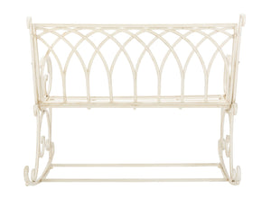 Safavieh RESSI Rock Bench - Elegantly Crafted Wrought Iron Seating for Timeless Outdoor Charm & Comfort Pearl White / - PAT5021A