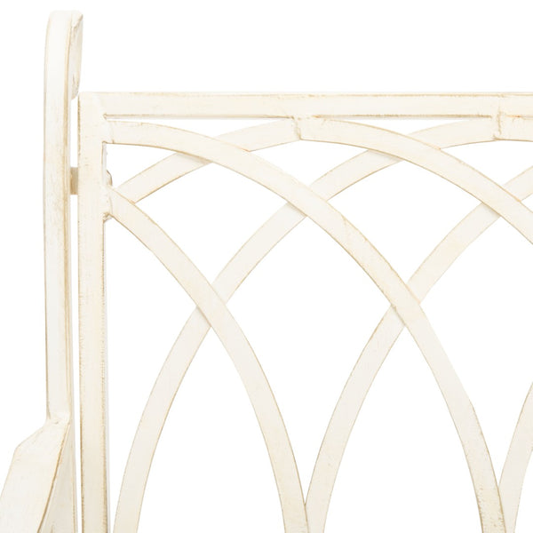 Safavieh RESSI Rock Bench - Elegantly Crafted Wrought Iron Seating for Timeless Outdoor Charm & Comfort Pearl White / - PAT5021A