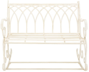 Safavieh RESSI Rock Bench - Elegantly Crafted Wrought Iron Seating for Timeless Outdoor Charm & Comfort Pearl White / - PAT5021A