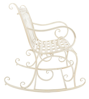 Safavieh RESSI Rock Bench - Elegantly Crafted Wrought Iron Seating for Timeless Outdoor Charm & Comfort Pearl White / - PAT5021A