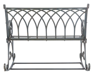 Safavieh RESSI Rock Bench - Elegantly Crafted Wrought Iron Seating for Timeless Outdoor Charm & Comfort Black Rust / - PAT5021B
