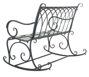Safavieh RESSI Rock Bench - Elegantly Crafted Wrought Iron Seating for Timeless Outdoor Charm & Comfort Black Rust / - PAT5021B