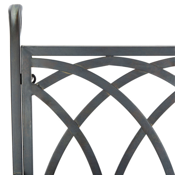 Safavieh RESSI Rock Bench - Elegantly Crafted Wrought Iron Seating for Timeless Outdoor Charm & Comfort Black Rust / - PAT5021B