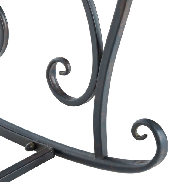 Safavieh RESSI Rock Bench - Elegantly Crafted Wrought Iron Seating for Timeless Outdoor Charm & Comfort Black Rust / - PAT5021B