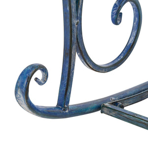Safavieh RESSI Rock Bench - Elegantly Crafted Wrought Iron Seating for Timeless Outdoor Charm & Comfort Mossy Blue / - PAT5021C