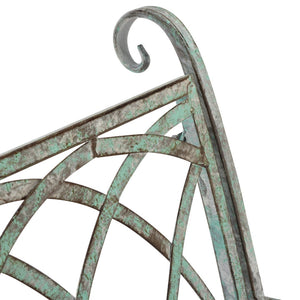 Safavieh RESSI Rock Bench - Elegantly Crafted Wrought Iron Seating for Timeless Outdoor Charm & Comfort Antique Dark Green / - PAT5021D
