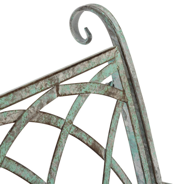 Safavieh RESSI Rock Bench - Elegantly Crafted Wrought Iron Seating for Timeless Outdoor Charm & Comfort Antique Dark Green / - PAT5021D
