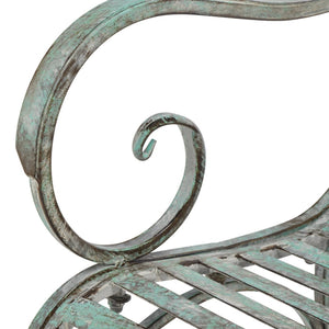 Safavieh RESSI Rock Bench - Elegantly Crafted Wrought Iron Seating for Timeless Outdoor Charm & Comfort Antique Dark Green / - PAT5021D