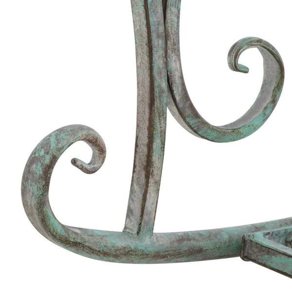 Safavieh RESSI Rock Bench - Elegantly Crafted Wrought Iron Seating for Timeless Outdoor Charm & Comfort Antique Dark Green / - PAT5021D
