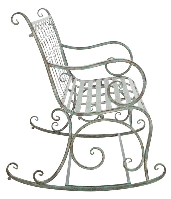 Safavieh RESSI Rock Bench - Elegantly Crafted Wrought Iron Seating for Timeless Outdoor Charm & Comfort Antique Dark Green / - PAT5021D