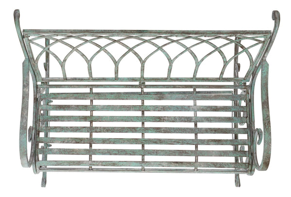 Safavieh RESSI Rock Bench - Elegantly Crafted Wrought Iron Seating for Timeless Outdoor Charm & Comfort Antique Dark Green / - PAT5021D