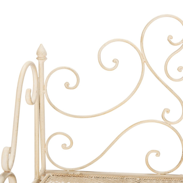 Safavieh TORUS 3-TIER SHELF - Elegant Iron Display Stand with Scrollwork for Plants and Outdoor Decor Storage Pearl White / - PAT5022A