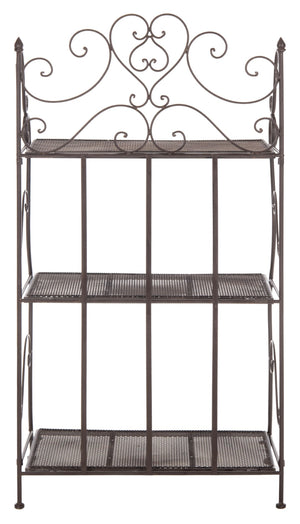 Safavieh TORUS 3-TIER SHELF - Elegant Iron Display Stand with Scrollwork for Plants and Outdoor Decor Storage Unearthed Rust / - PAT5022B