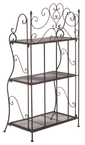 Safavieh TORUS 3-TIER SHELF - Elegant Iron Display Stand with Scrollwork for Plants and Outdoor Decor Storage Unearthed Rust / - PAT5022B