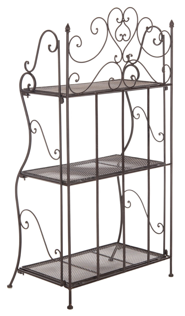 Safavieh TORUS 3-TIER SHELF - Elegant Iron Display Stand with Scrollwork for Plants and Outdoor Decor Storage Unearthed Rust / - PAT5022B