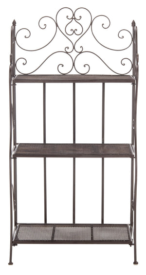 Safavieh TORUS 3-TIER SHELF - Elegant Iron Display Stand with Scrollwork for Plants and Outdoor Decor Storage Unearthed Rust / - PAT5022B