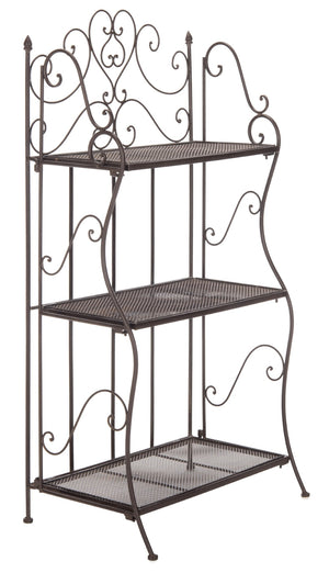 Safavieh TORUS 3-TIER SHELF - Elegant Iron Display Stand with Scrollwork for Plants and Outdoor Decor Storage Unearthed Rust / - PAT5022B
