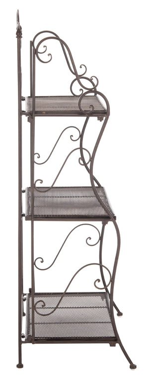 Safavieh TORUS 3-TIER SHELF - Elegant Iron Display Stand with Scrollwork for Plants and Outdoor Decor Storage Unearthed Rust / - PAT5022B