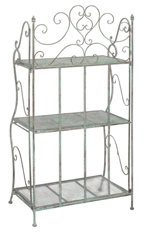 Safavieh Torus 3-tier Garden Shelf With Elegant Iron Scrollwork In Antique Dark Green - Stylish Storage Solution Antique Dark Green , 100% Iron Pat5022d