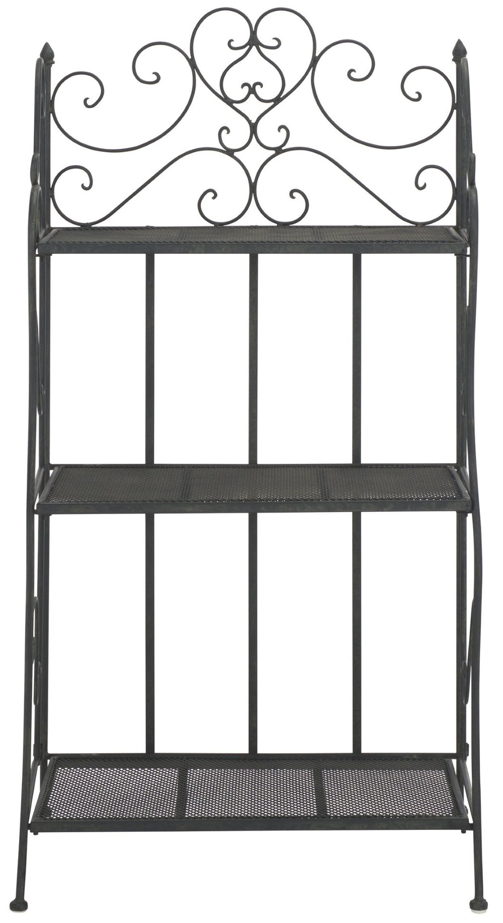 Safavieh TORUS 3-TIER SHELF - Elegant Iron Display Stand with Scrollwork for Plants and Outdoor Decor Storage Black PAT5022E