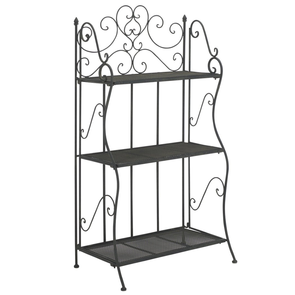 Safavieh TORUS 3-TIER SHELF - Elegant Iron Display Stand with Scrollwork for Plants and Outdoor Decor Storage Black PAT5022E