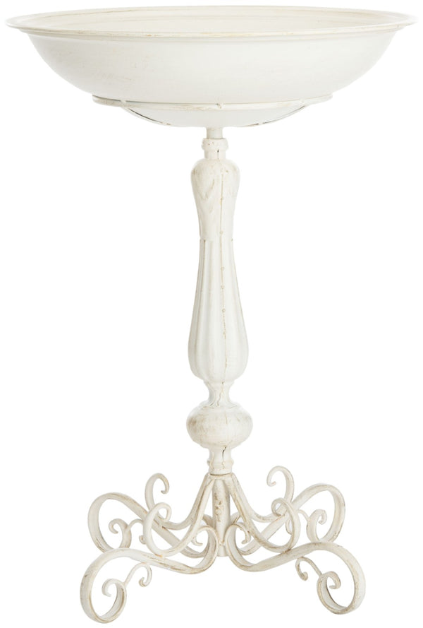 Safavieh ORIAN Victorian-Inspired Bird Bath for Outdoor Spaces – Durable Iron Design with Elegant Accents Pearl White / - PAT5023A
