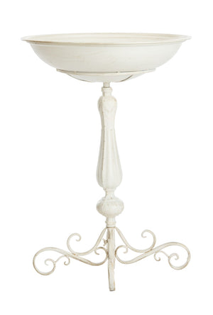 Safavieh ORIAN Victorian-Inspired Bird Bath for Outdoor Spaces – Durable Iron Design with Elegant Accents Pearl White / - PAT5023A