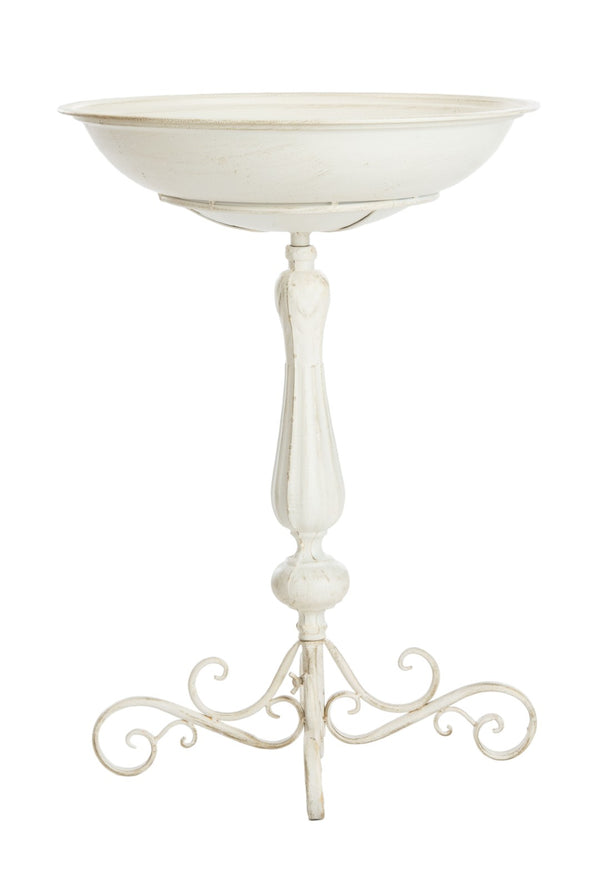 Safavieh ORIAN Victorian-Inspired Bird Bath for Outdoor Spaces – Durable Iron Design with Elegant Accents Pearl White / - PAT5023A