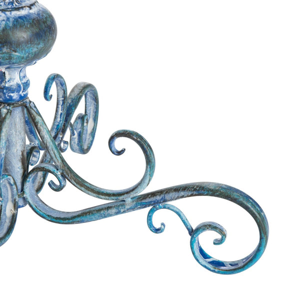 Safavieh ORIAN Victorian-Inspired Bird Bath for Outdoor Spaces – Durable Iron Design with Elegant Accents Mossy Blue / - PAT5023B