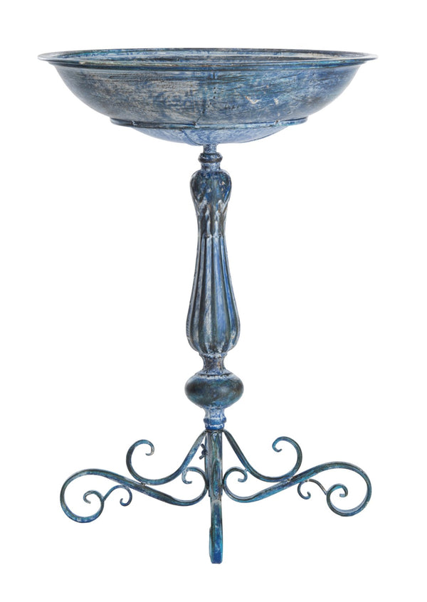 Safavieh ORIAN Victorian-Inspired Bird Bath for Outdoor Spaces – Durable Iron Design with Elegant Accents Mossy Blue / - PAT5023B