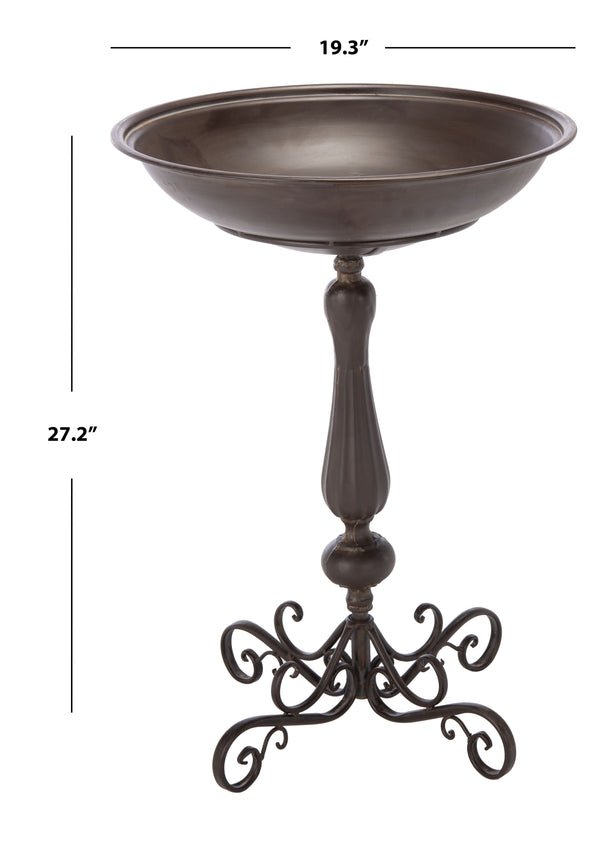 Safavieh Orian Bird Bath - Elegant Victorian Design In Rustic Brown With Intricate Iron Scrollwork For Gardens Rustic Brown 100% Iron Pat5023c